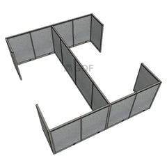 GOF Double 4 Person Workstation Cubicle (10'D x 13'W x 4'H) / Office Partition, Room Divider - Kainosbuy.com