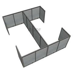 GOF Double 4 Person Workstation Cubicle (12'D x 14'W x 4'H) / Office Partition, Room Divider - Kainosbuy.com