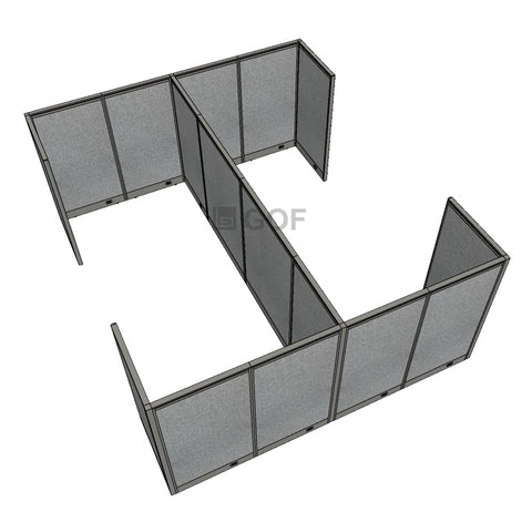GOF Double 4 Person Workstation Cubicle (10'D x 12'W x 5'H) / Office Partition, Room Divider - Kainosbuy.com