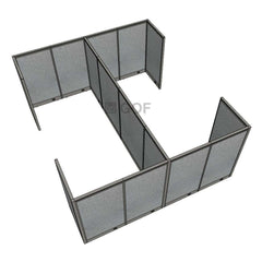 GOF Double 4 Person Workstation Cubicle (11'D x 12'W x 5'H) / Office Partition, Room Divider - Kainosbuy.com