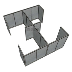 GOF Double 4 Person Separate Workstation Cubicle (11'D x 13'W x 5'H-W) / Office Partition, Room Divider - Kainosbuy.com