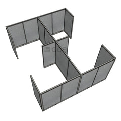 GOF Double 4 Person Separate Workstation Cubicle (12'D x 14'W x 5'H-W) / Office Partition, Room Divider - Kainosbuy.com