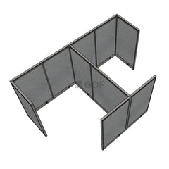 GOF Double 2 Person Workstation Cubicle (11'D x 6.5'W x 5'H) / Office Partition, Room Divider - Kainosbuy.com