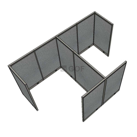 GOF Double 2 Person Workstation Cubicle (10'D x 6.5'W x 5'H) / Office Partition, Room Divider - Kainosbuy.com