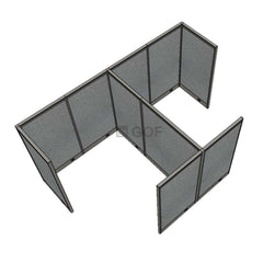 GOF Double 2 Person Workstation Cubicle (10'D x 6.5'W x 5'H) / Office Partition, Room Divider - Kainosbuy.com