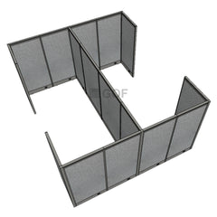 GOF Double 4 Person Workstation Cubicle (12'D x 14'W x 6'H) / Office Partition, Room Divider - Kainosbuy.com