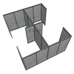 GOF Double 4 Person Separate Workstation Cubicle (11'D x 13'W x 6'H-W) / Office Partition, Room Divider - Kainosbuy.com