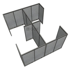 GOF Double 4 Person Separate Workstation Cubicle (10'D x 12'W x 6'H-W) / Office Partition, Room Divider - Kainosbuy.com
