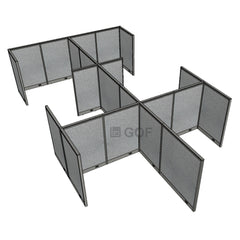 GOF Double 6 Person Separate Workstation Cubicle (12'D x 18'W x 4'H-W) / Office Partition, Room Divider - Kainosbuy.com