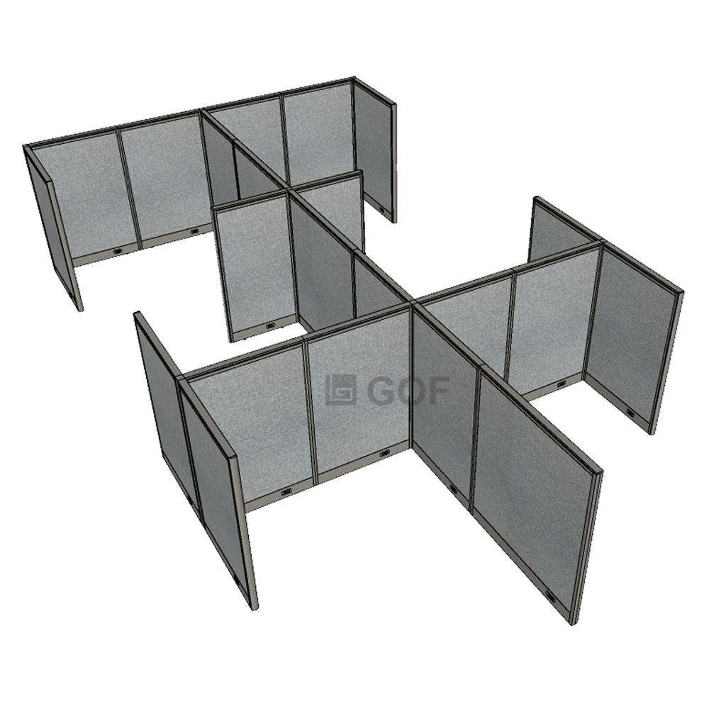GOF Double 6 Person Separate Workstation Cubicle (C-12'D x 18'W x 4'H-W) / Office Partition, Room Divider - Kainosbuy.com