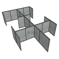 GOF Double 6 Person Separate Workstation Cubicle (C-12'D x 18'W x 4'H-W) / Office Partition, Room Divider - Kainosbuy.com