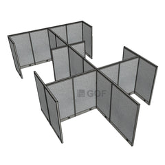 GOF Double 6 Person Separate Workstation Cubicle (12'D x 18'W x 5'H-W) / Office Partition, Room Divider - Kainosbuy.com