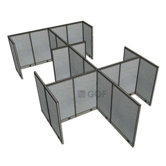 GOF Double 6 Person Separate Workstation Cubicle (C-12'D x 18'W x 5'H-W) / Office Partition, Room Divider - Kainosbuy.com
