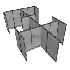 GOF Double 6 Person Separate Workstation Cubicle (11'D x 18'W x 6'H-W) / Office Partition, Room Divider - Kainosbuy.com
