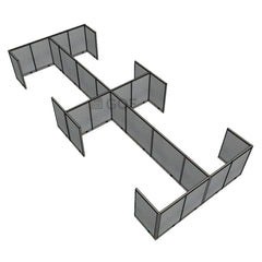 GOF Double 8 Person Workstation Cubicle (12'D x 24'W x 4'H) / Office Partition, Room Divider - Kainosbuy.com