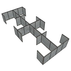 GOF Double 8 Person Workstation Cubicle (12'D  x 28'W x 4'H -W) / Office Partition, Room Divider - Kainosbuy.com