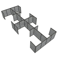 GOF Double 8 Person Separate Workstation Cubicle (10'D  x 24'W x 4'H -W) / Office Partition, Room Divider - Kainosbuy.com