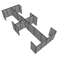 GOF Double 8 Person Workstation Cubicle (12'D x 28'W x 5'H) / Office Partition, Room Divider - Kainosbuy.com