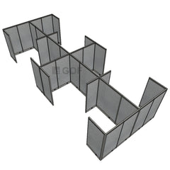 GOF Double 8 Person Separate Workstation Cubicle (12'D  x 24'W x 6'H -W) / Office Partition, Room Divider - Kainosbuy.com