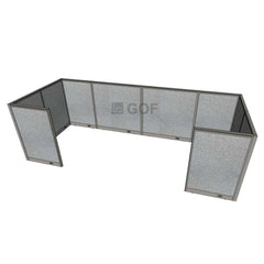 GOF 2 Person Workstation Cubicle (5.5'D x 12'W x 4'H) / Office Partition, Room Divider - Kainosbuy.com