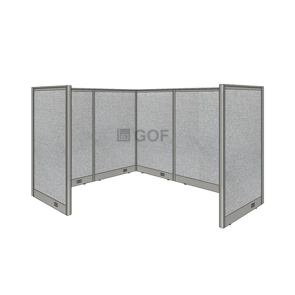 GOF 1 Person Workstation Cubicle (C-6'D x 6'W x 4'H) / Office Partition, Room Divider - Kainosbuy.com