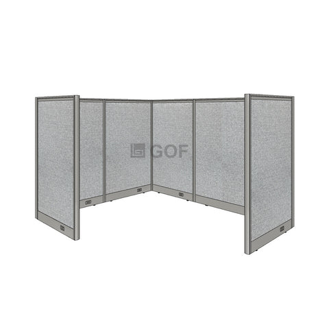 GOF 1 Person Workstation Cubicle (5'D x 6.5'W x 4'H) / Office Partition, Room Divider - Kainosbuy.com