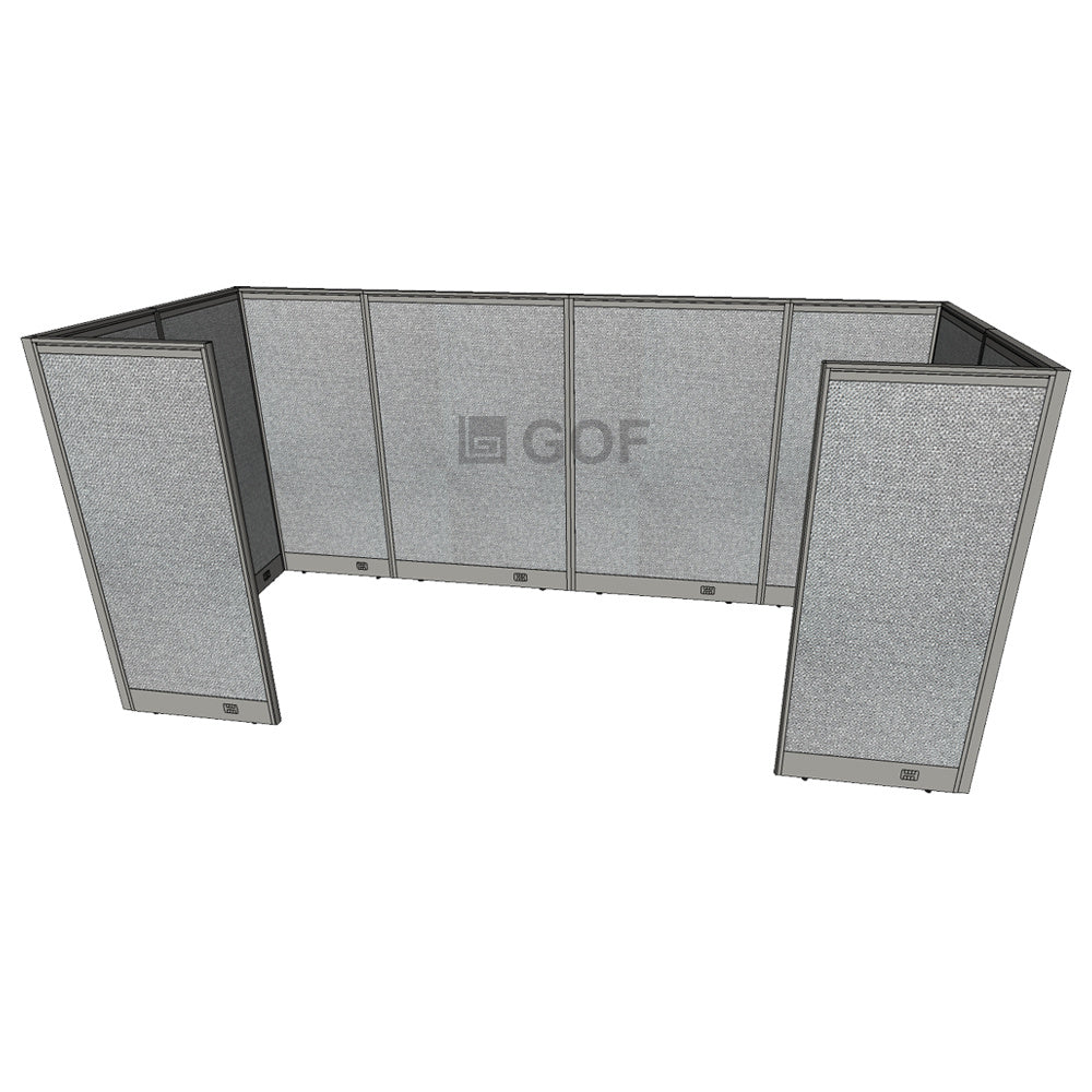 GOF 2 Person Workstation Cubicle (5.5'D x 13'W x 6'H) / Office Partition, Room Divider - Kainosbuy.com