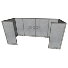 GOF 2 Person Workstation Cubicle (C-6'D x 12'W x 6'H) / Office Partition, Room Divider - Kainosbuy.com
