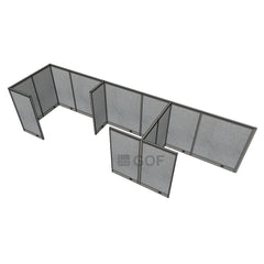 GOF 3 Person Separate Workstation Cubicle (C-6'D x 18'W x 5'H -W) / Office Partition, Room Divider - Kainosbuy.com