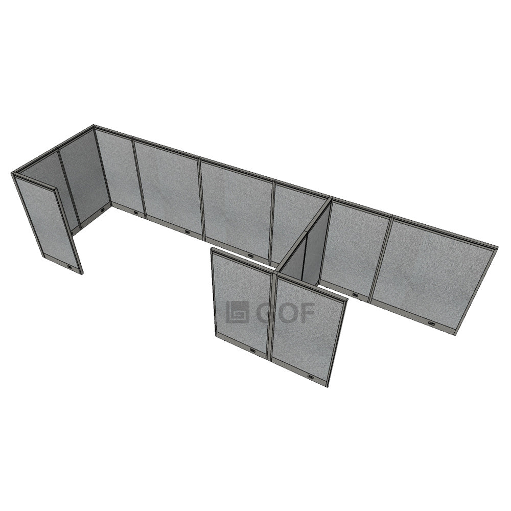 GOF 3 Person Workstation Cubicle (5'D  x 19.5'W x 5'H) / Office Partition, Room Divider - Kainosbuy.com