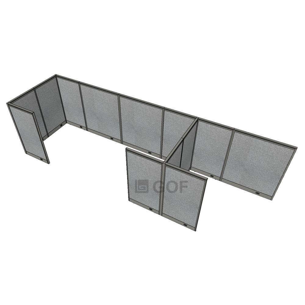 GOF 3 Person Workstation Cubicle (C-6'D  x 18'W x 5'H) / Office Partition, Room Divider - Kainosbuy.com