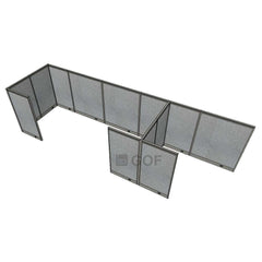 GOF 3 Person Workstation Cubicle (C-6'D  x 18'W x 5'H) / Office Partition, Room Divider - Kainosbuy.com