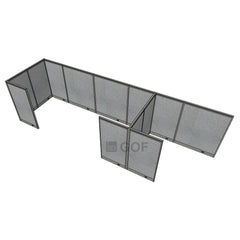 GOF 3 Person Workstation Cubicle (5'D x18'W x 5'H) / Office Partition, Room Divider - Kainosbuy.com