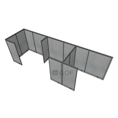 GOF 3 Person Separate Workstation Cubicle (C-6'D x 18'W x 6'H -W) / Office Partition, Room Divider - Kainosbuy.com