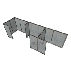 GOF 3 Person Separate Workstation Cubicle (5.5'D x 19.5'W x 6'H -W) / Office Partition, Room Divider - Kainosbuy.com