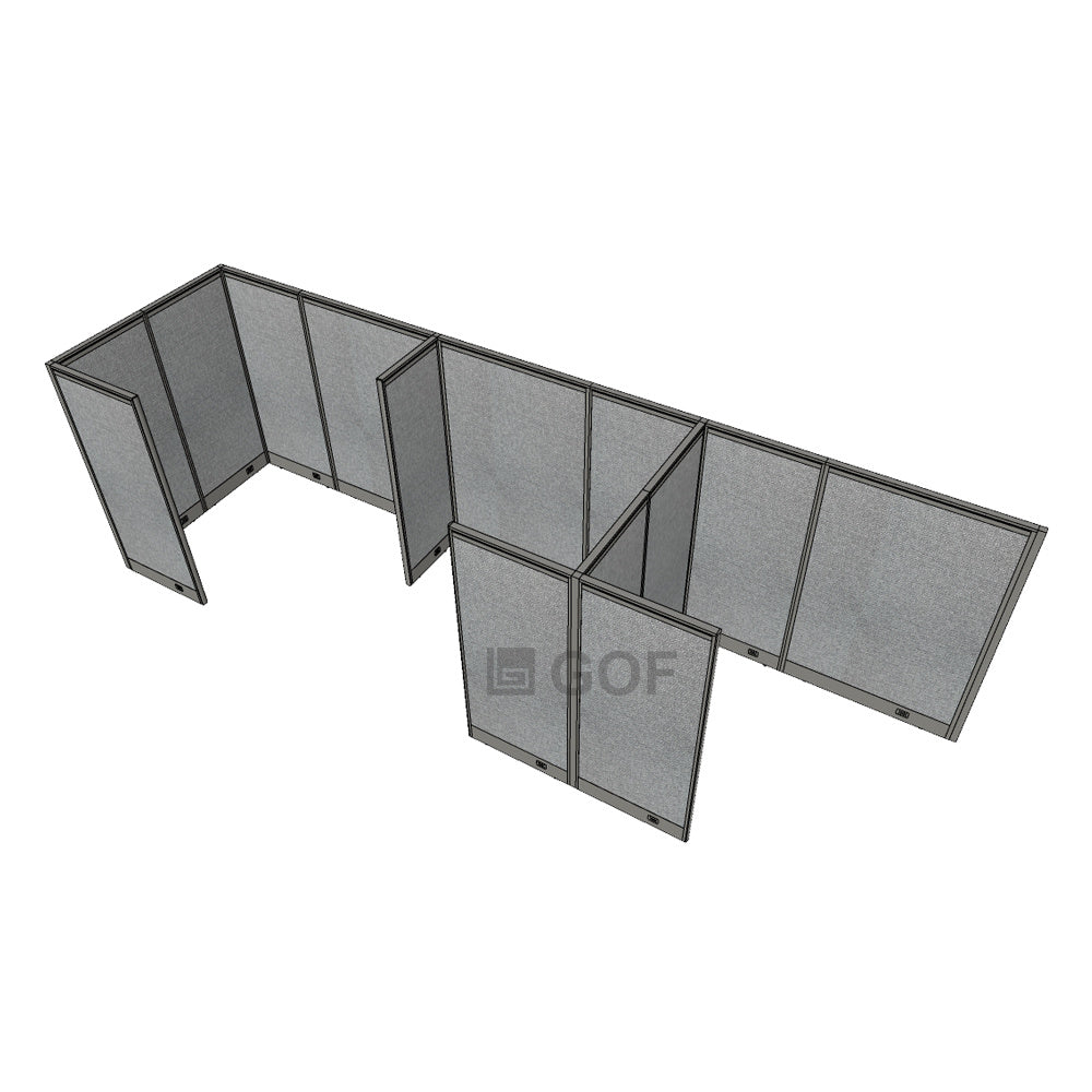 GOF 3 Person Separate Workstation Cubicle (6'D x 21'W x 6'H -W) / Office Partition, Room Divider - Kainosbuy.com