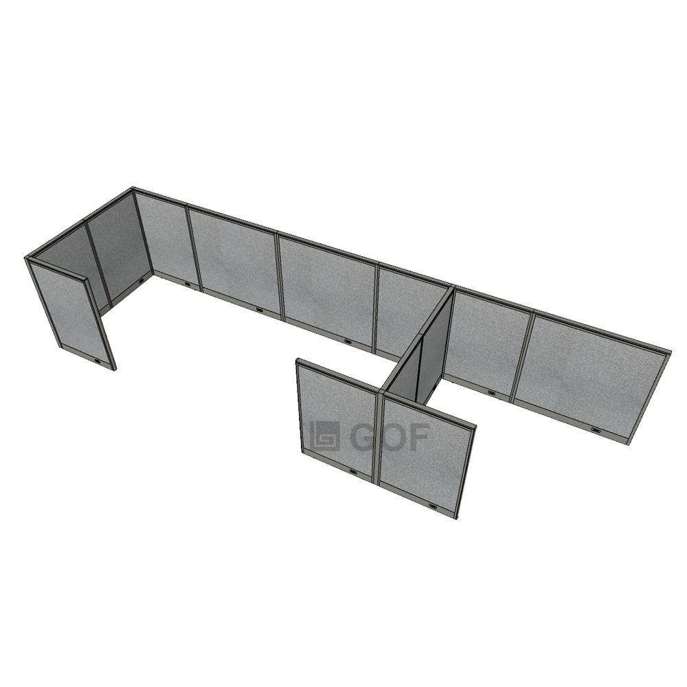 GOF 3 Person Workstation Cubicle (C-6'D  x 18'W x 4'H) / Office Partition, Room Divider - Kainosbuy.com