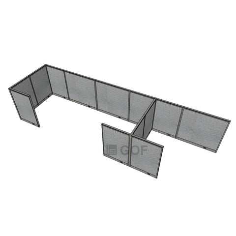 GOF 3 Person Workstation Cubicle (6'D  x 21'W x 4'H) / Office Partition, Room Divider - Kainosbuy.com