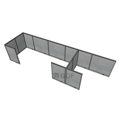 GOF 3 Person Workstation Cubicle (5'D x18'W x 4'H) / Office Partition, Room Divider - Kainosbuy.com