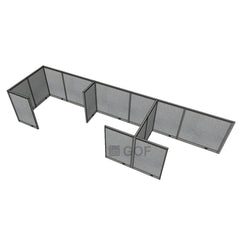 GOF 3 Person Separate Workstation Cubicle (C-6'D x 18'W x 4'H -W) / Office Partition, Room Divider - Kainosbuy.com