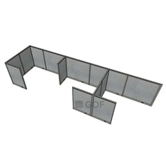 GOF 3 Person Separate Workstation Cubicle (5'D x 19.5'W x 4'H -W) / Office Partition, Room Divider - Kainosbuy.com
