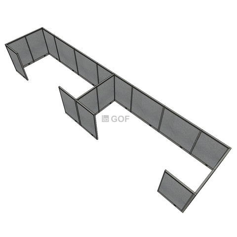 GOF 4 Person Workstation Cubicle (5'D  x 26'W x 5'H) / Office Partition, Room Divider - Kainosbuy.com