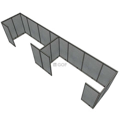 GOF 4 Person Workstation Cubicle (5.5'D  x 24'W x 6'H) / Office Partition, Room Divider - Kainosbuy.com
