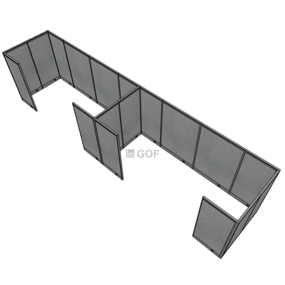 GOF 4 Person Workstation Cubicle (C-6'D  x 24'W x 6'H) / Office Partition, Room Divider - Kainosbuy.com