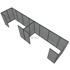 GOF 4 Person Workstation Cubicle (5'D  x 24'W x 6'H) / Office Partition, Room Divider - Kainosbuy.com