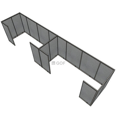 GOF 4 Person Workstation Cubicle (5'D  x 26'W x 6'H) / Office Partition, Room Divider - Kainosbuy.com
