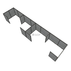 GOF 4 Person Separate Workstation Cubicle (5.5'D x 24'W x 4'H -W) / Office Partition, Room Divider - Kainosbuy.com