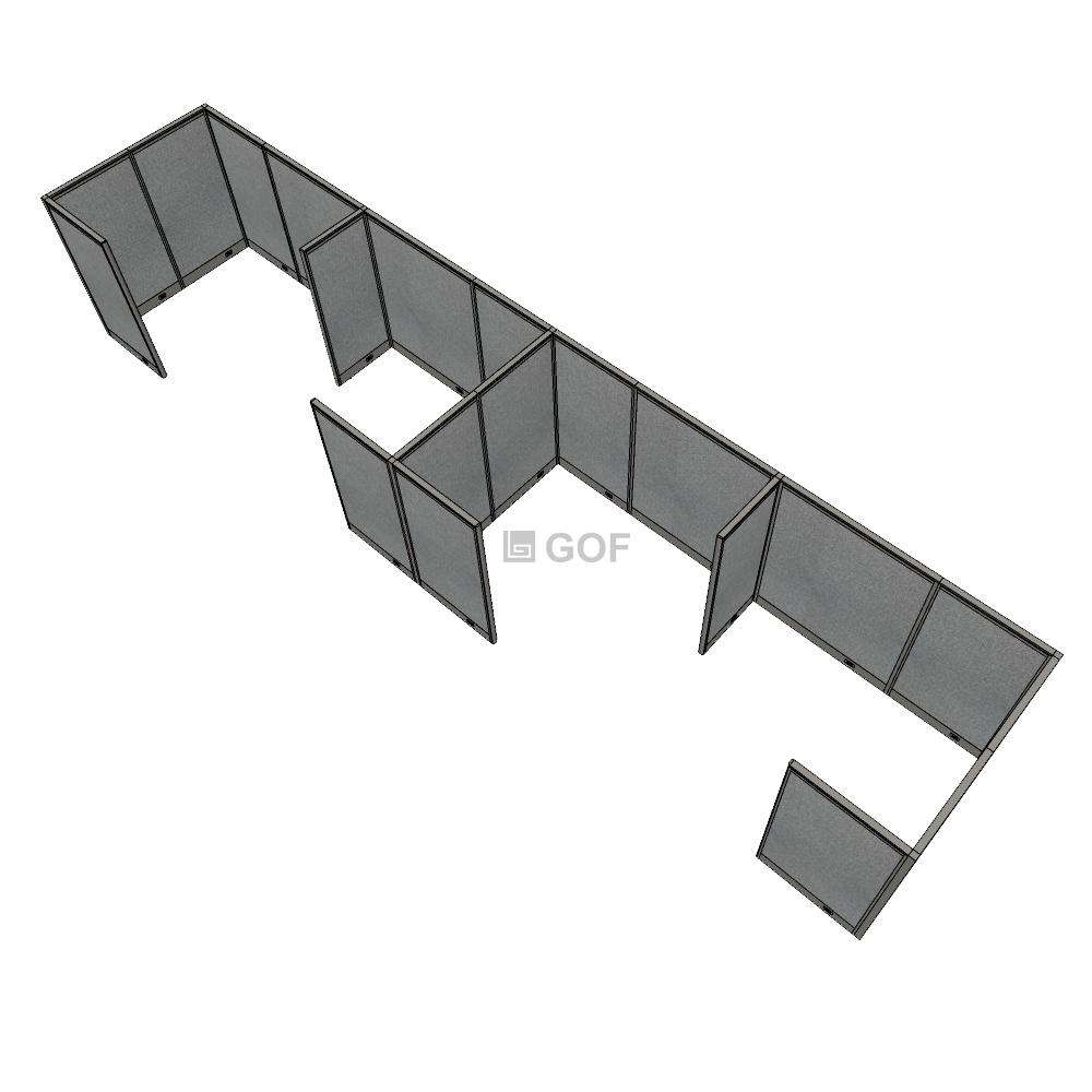 GOF 4 Person Separate Workstation Cubicle (5'D x 26'W x 5'H -W) / Office Partition, Room Divider - Kainosbuy.com