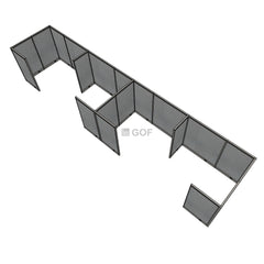 GOF 4 Person Separate Workstation Cubicle (C-6'D x 24'W x 5'H -W) / Office Partition, Room Divider - Kainosbuy.com