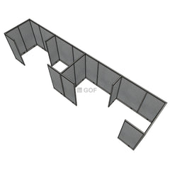 GOF 4 Person Separate Workstation Cubicle (5'D x 24'W x 6'H -W) / Office Partition, Room Divider - Kainosbuy.com